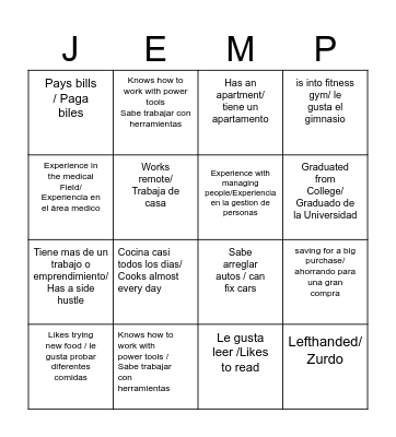 Human Bingo Card