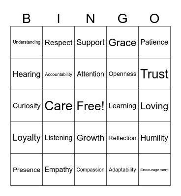 SISTERHOOD in ACTION Bingo Card