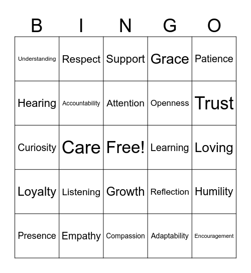 SISTERHOOD in ACTION Bingo Card