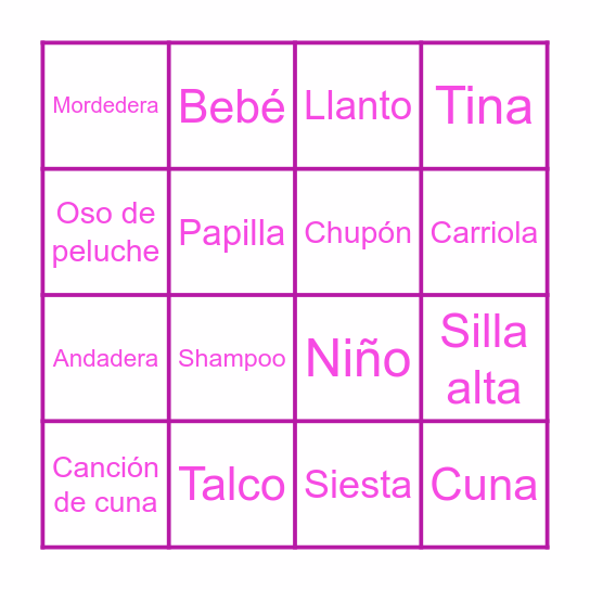 Baby Shower Ale Bingo Card