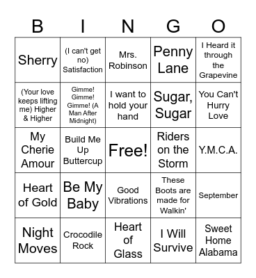 Musical Bingo! Bingo Card