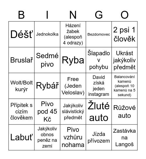 Vltavské Bingo Card