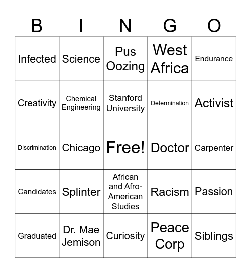 Great Minds Bingo Card
