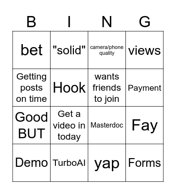 siddha kanthi Bingo Card