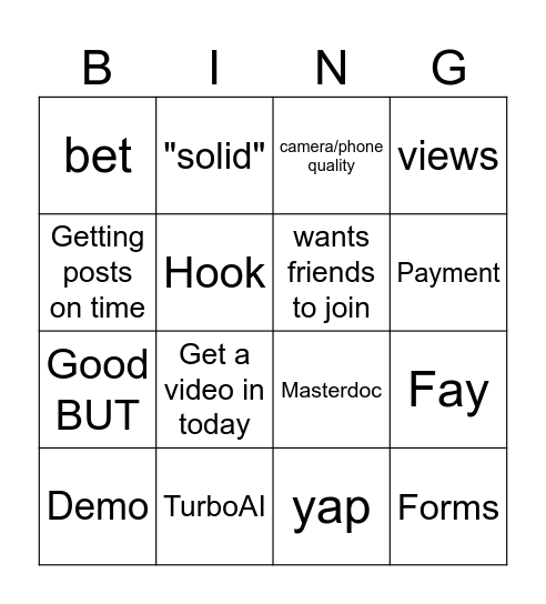 siddha kanthi Bingo Card