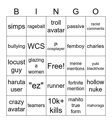 JJS BINGO Card