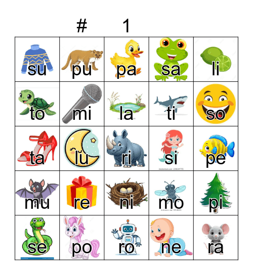 SILABARIO Bingo Card