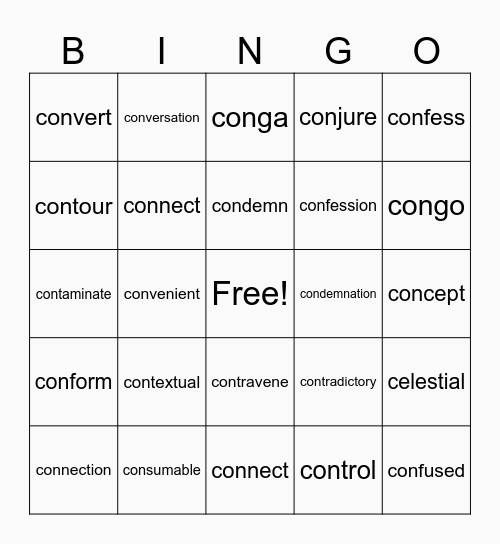 PREFIX BINGO! con Bingo Card