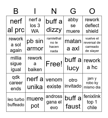 Strive 2.0 Bingo Card