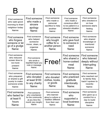 Eid-Ul-Fitr Bingo Event Bingo Card