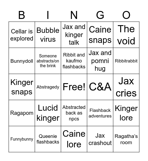 Tadc episode 8 Bingo Card
