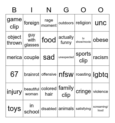 Funny comp yt Bingo Card