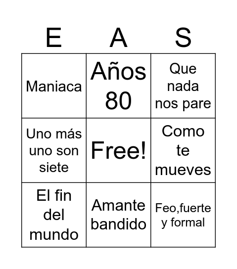 Bingo ENCUENTRO ACCIÓN SOCIAL Bingo Card
