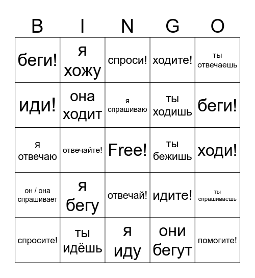 Minema-käima, küsima-vastama Bingo Card