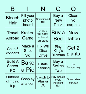 2024 Goals Bingo Card