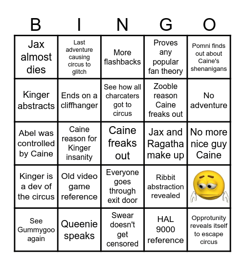 TADC Ep. 8 BINGO Card