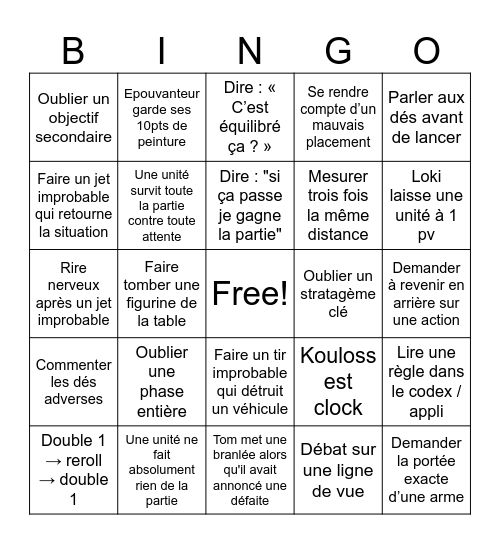 Ligue2 Bingo Card