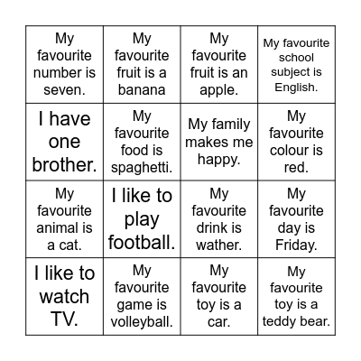My new friends! Bingo Card