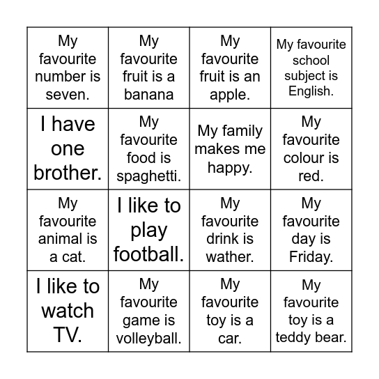 My new friends! Bingo Card