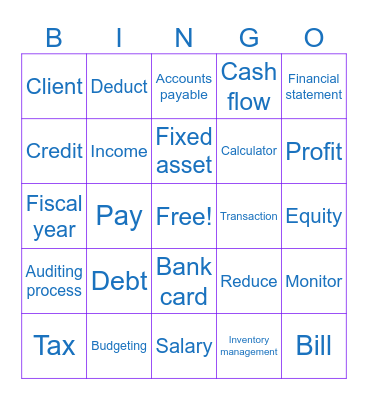 ACCOUNTING  BINGO Card