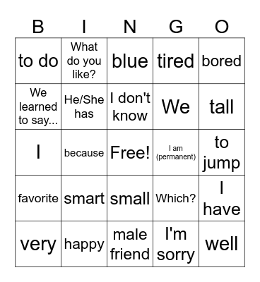 6th Grade Units 4-8 Bingo Card