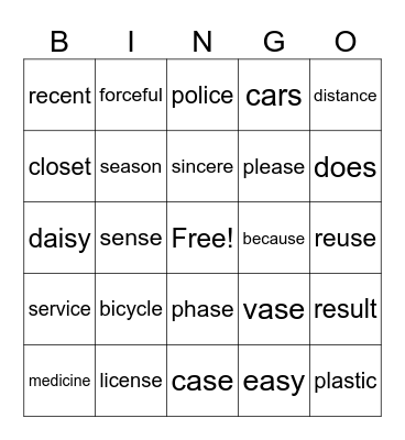 week 27 -araiza- spelling Bingo Card