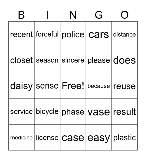 week 27 -araiza- spelling Bingo Card