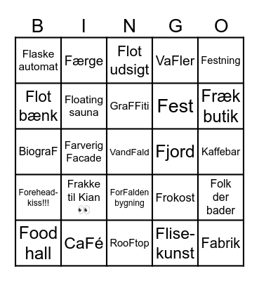 F-date i Oslo Bingo Card