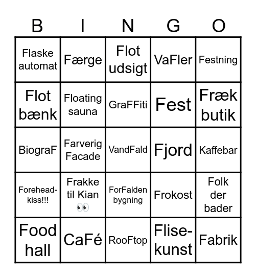 F-date i Oslo Bingo Card