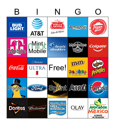Super Bowl Commercial Bingo Card