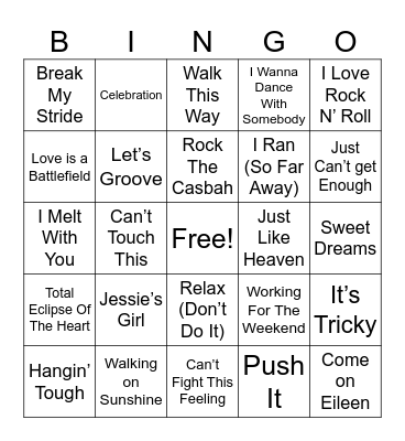 80's BINGO Card