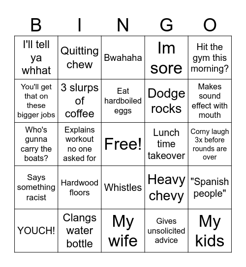 McMayhem! Bingo Card