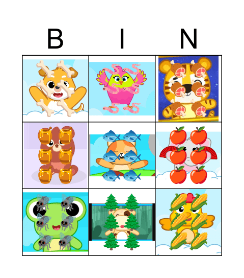 Hungry animals Bingo Card