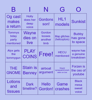 HL2VRAI BINGO Card