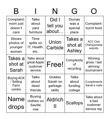 GDB 2 Bingo Card