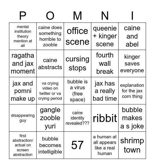 tadc episode 8 bingo Card
