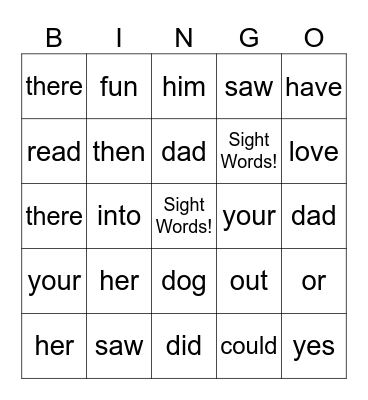 Fingerspelling Bingo Card