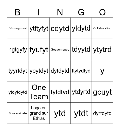 Save the Date Bingo Card