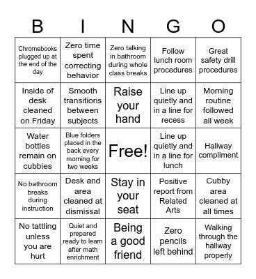 End of Year Bingo Card