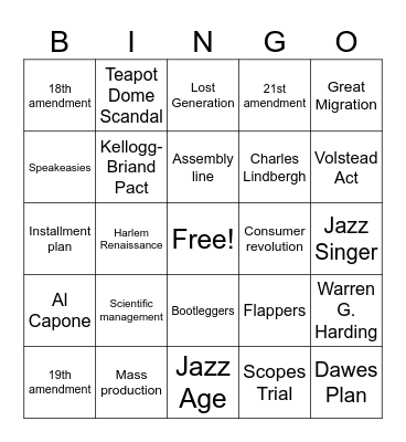 U.S. 2 - Chap 12.4-12.8 Bingo Card