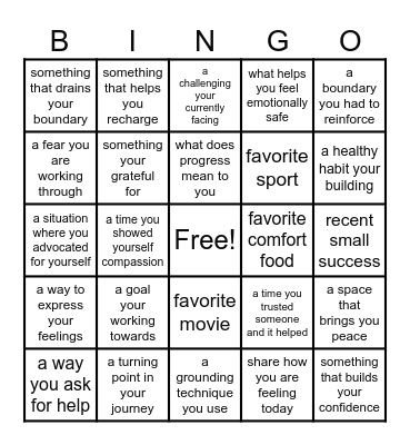 Lets Talk About It Bingo Card