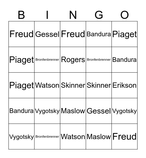 Theorist Bingo Card