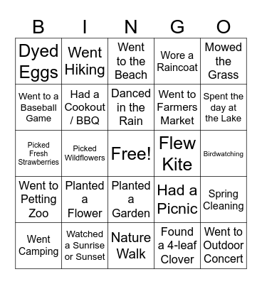 SPRING BINGO Card