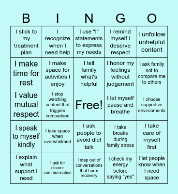 Boundaries Bingo Card