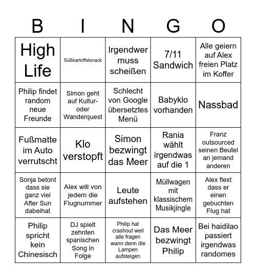 Taiwan Bingo Card