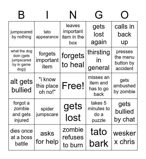 cali RE 1 BINGO Card