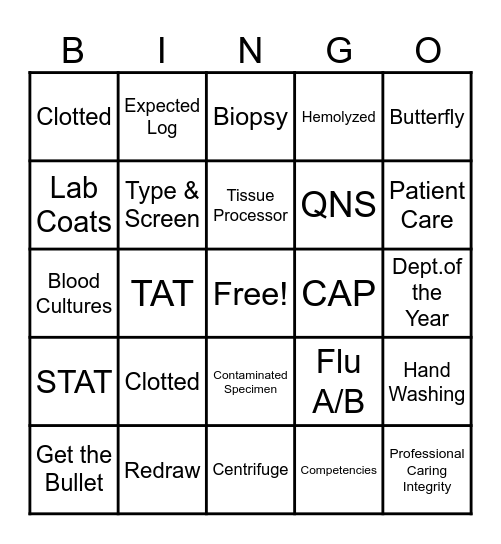 LAB WEEK BINGO Card