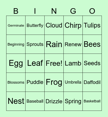 Huddle 03/20/2026: Spring Bingo Card