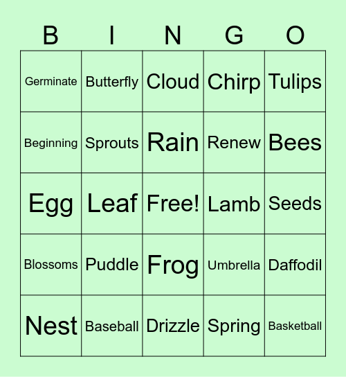 Huddle 03/20/2026: Spring Bingo Card