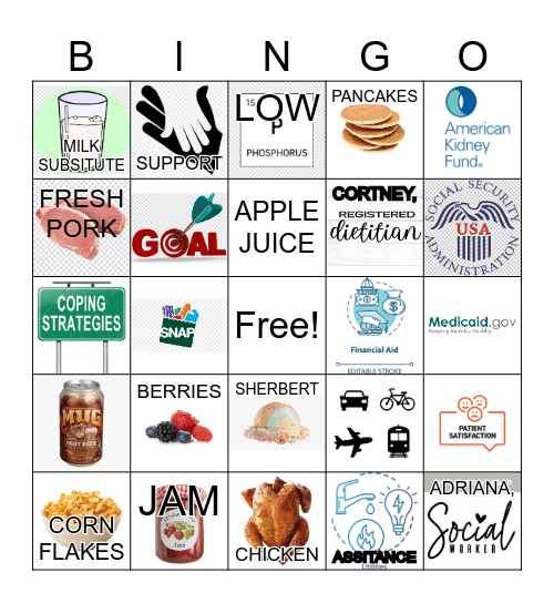 DIET ED & SOCIAL WORK ED Bingo Card